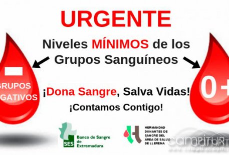 El Banco de Sangre necesita los grupos sanguíneos Negativos y O+